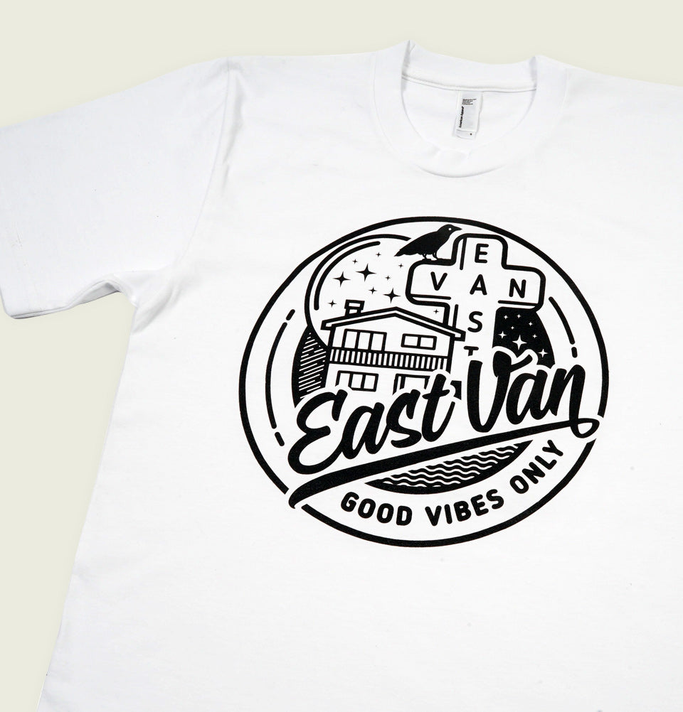 EAST VAN GOOD VIBES Unisex T-shirt - EastVan.Supply - Tees.ca