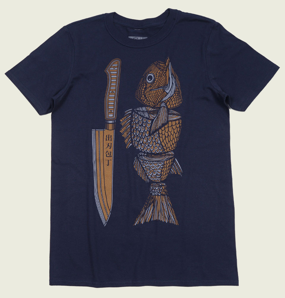 T-shirt FISH FOOD by Adam Horgan Navy Graphic Tee Shirt - Tees.ca Size Medium